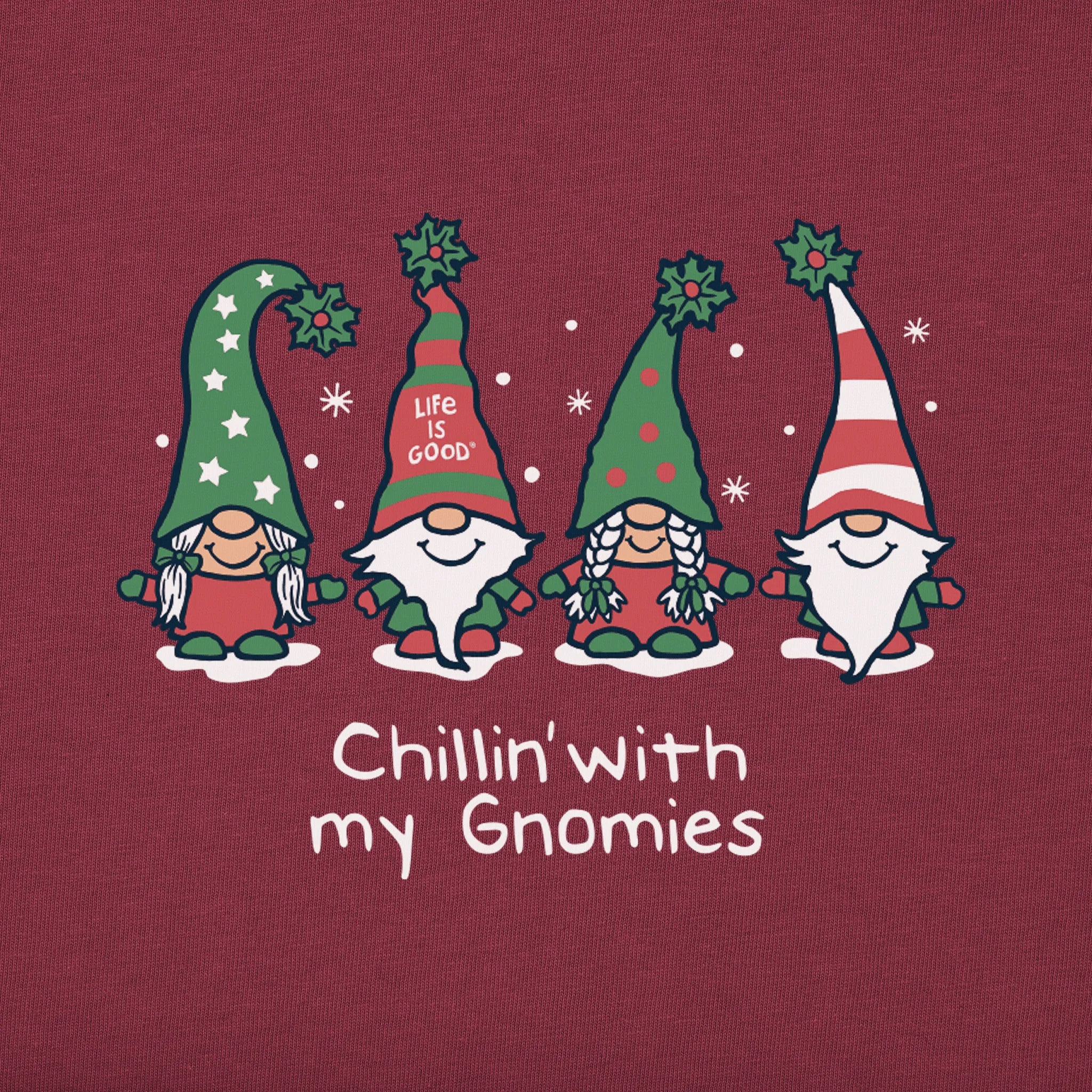 Women's Chillin' with my Gnomies Fam Long Sleeve Crusher Tee sold by Life is Good product image thumbnail 2