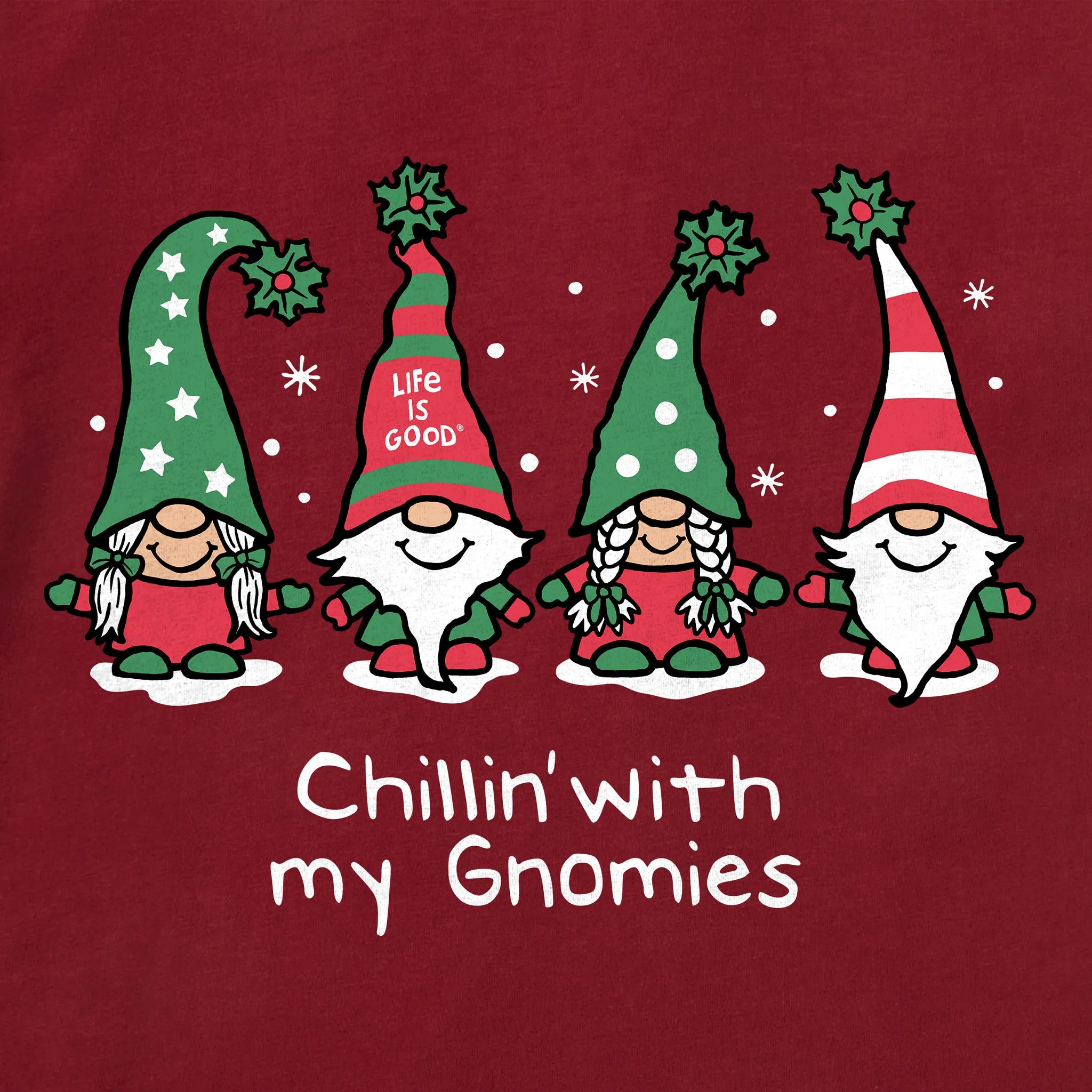Women's Chillin' with my Gnomies Fam Long Sleeve Crusher Tee sold by Life is Good product image thumbnail 4