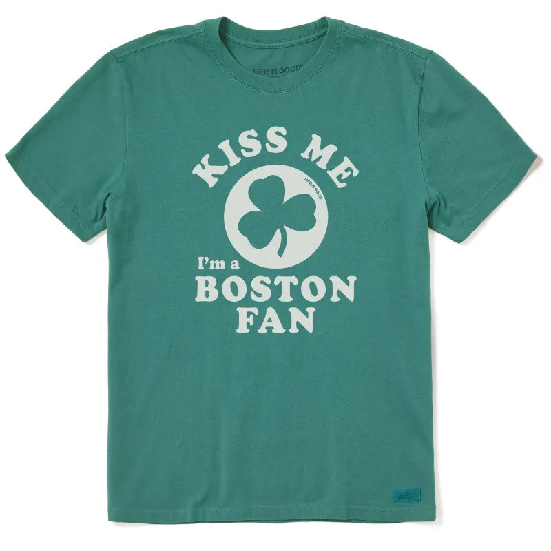 Men's Kiss Me I'm a Boston Fan Short Sleeve Crusher Tee made by Life is Good