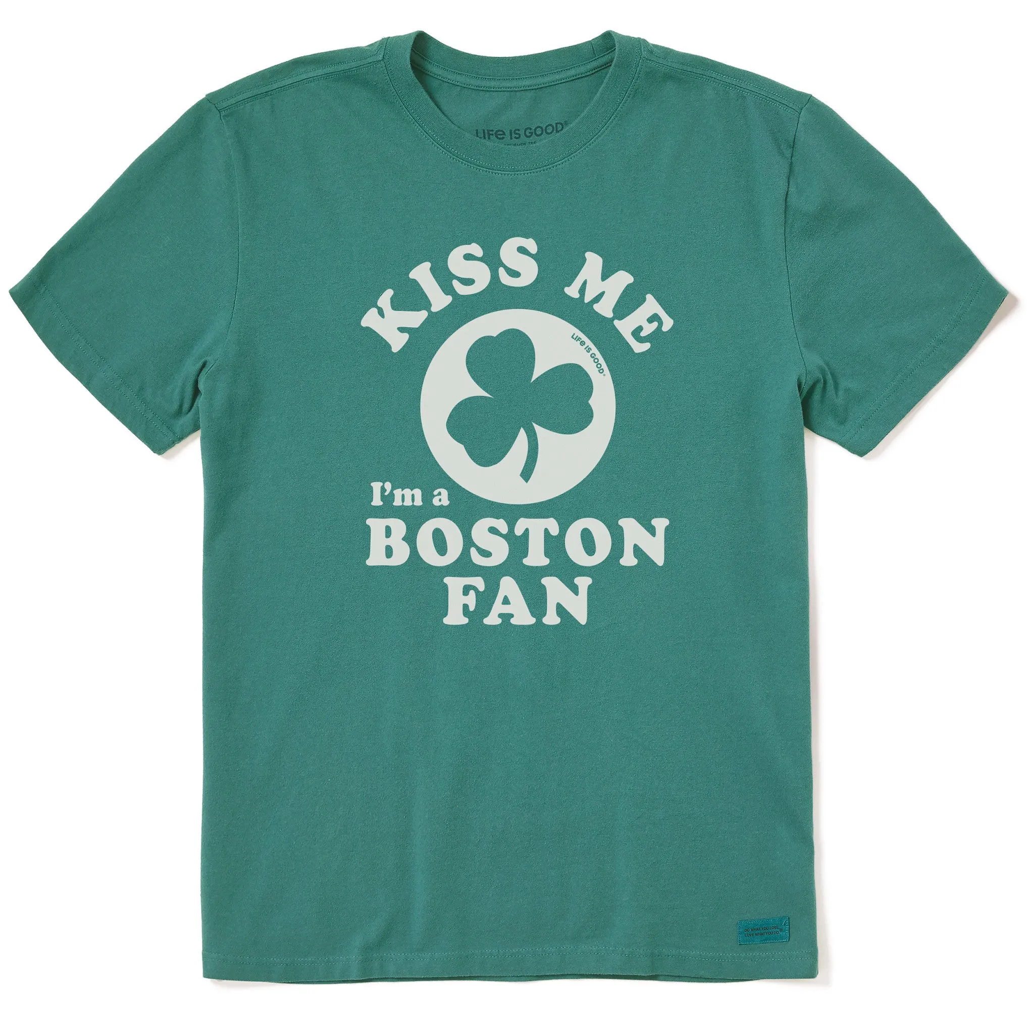 Men's Kiss Me I'm a Boston Fan Short Sleeve Crusher Tee sold by Life is Good
