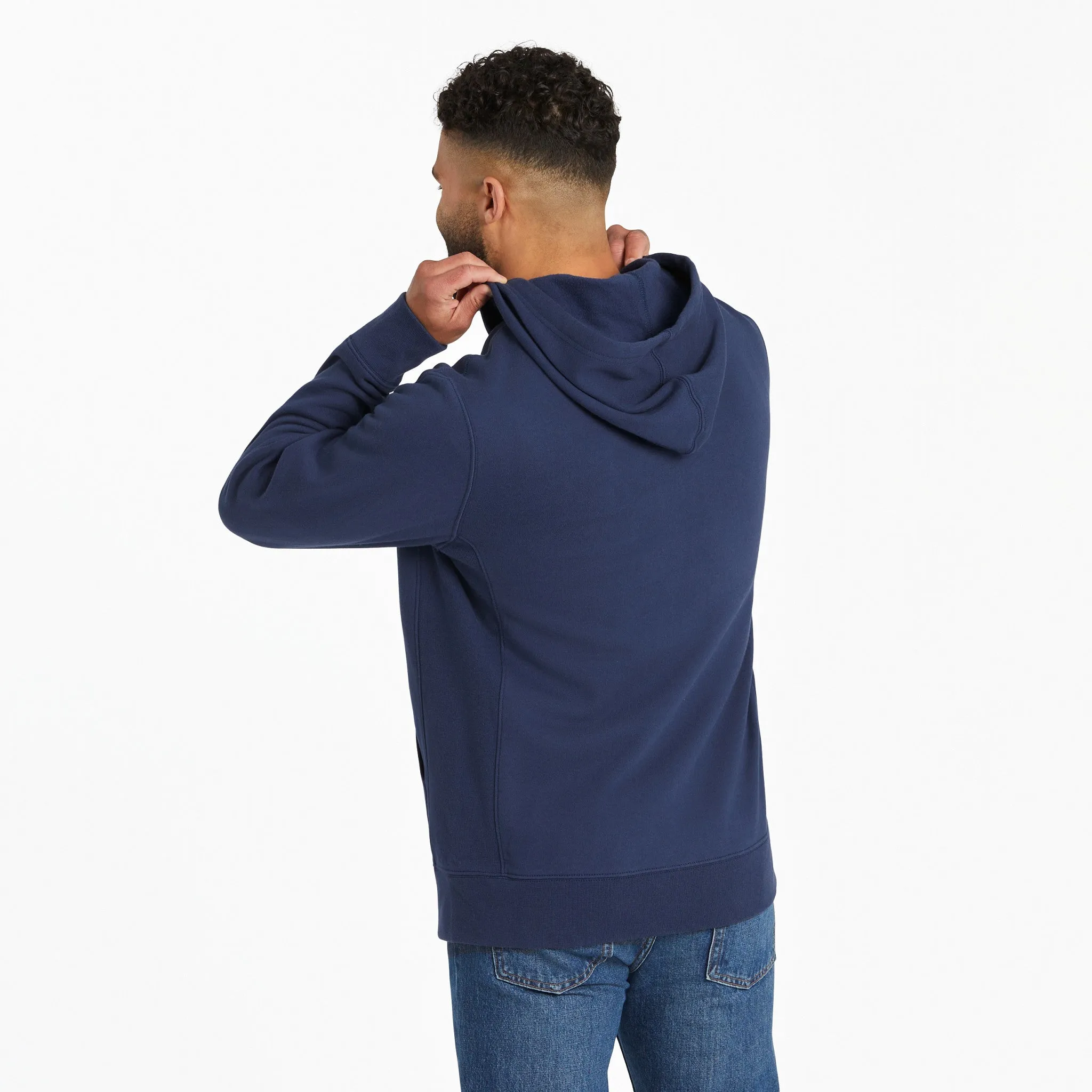 Men's LIG Wordmark Stack Simply True Fleece Zip Hoodie sold by Life is Good product image thumbnail 3