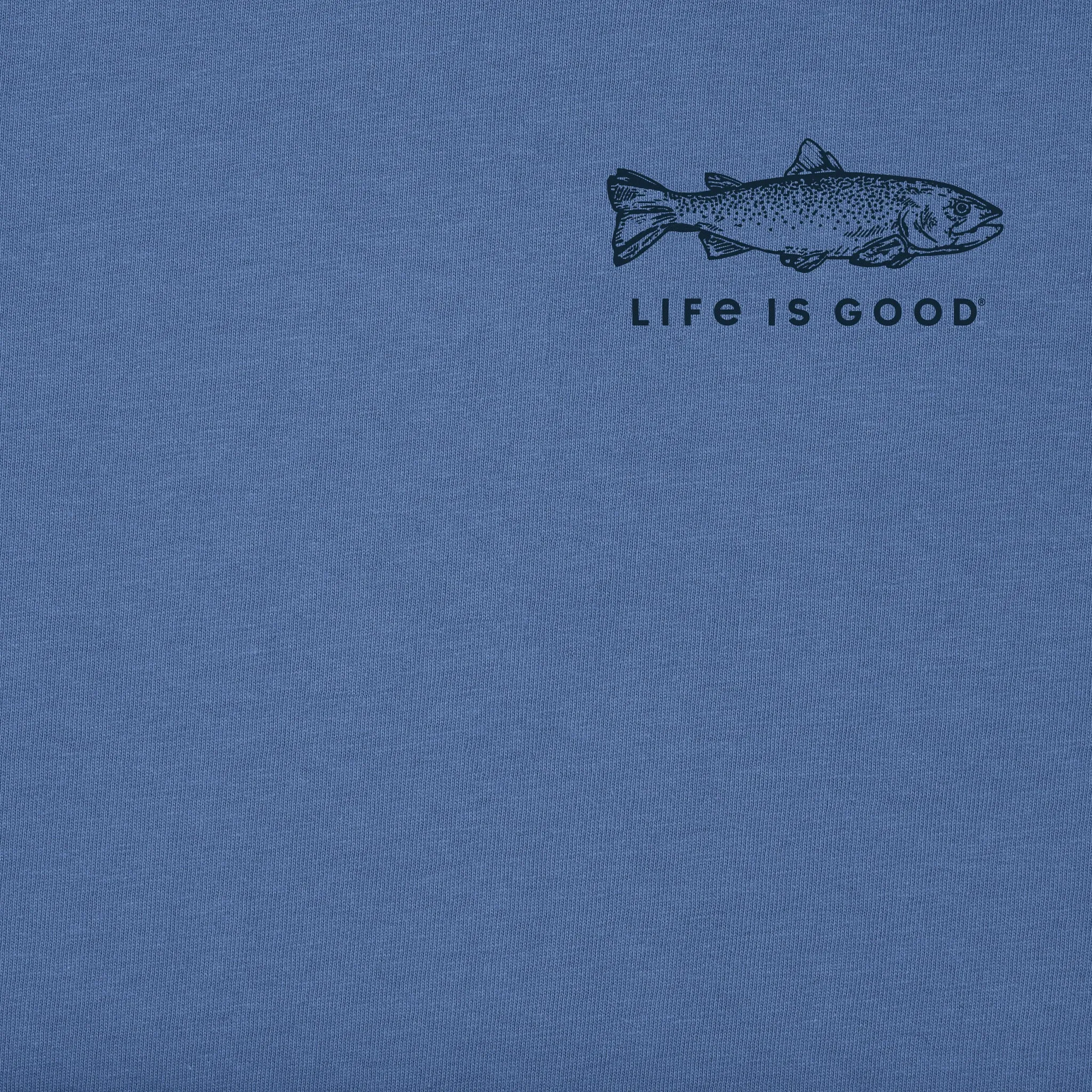 Men's Etched Simple Fish Long Sleeve Crusher Tee sold by Life is Good product image thumbnail 3