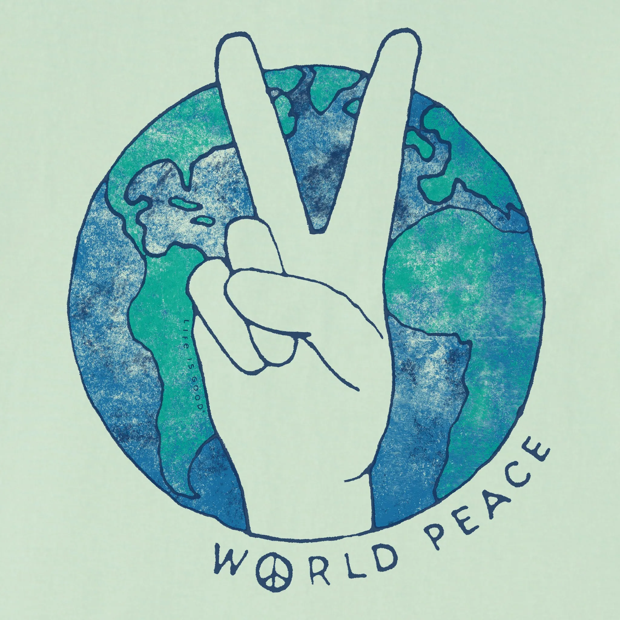 Women's World Peace Sign Short Sleeve Crusher-LITE Vee sold by Life is Good product image thumbnail 2