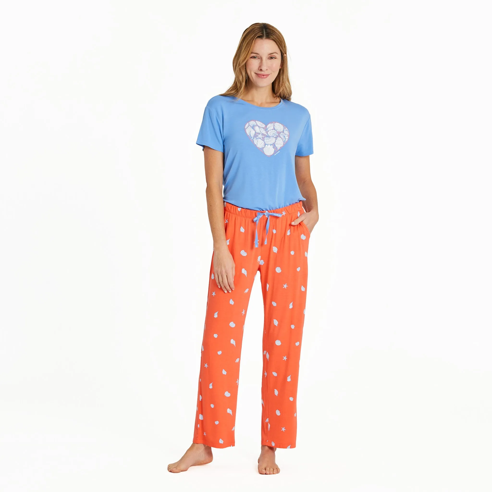 Women's Detailed Seashell Pattern Lightweight Sleep Pant sold by Life is Good product image thumbnail 5