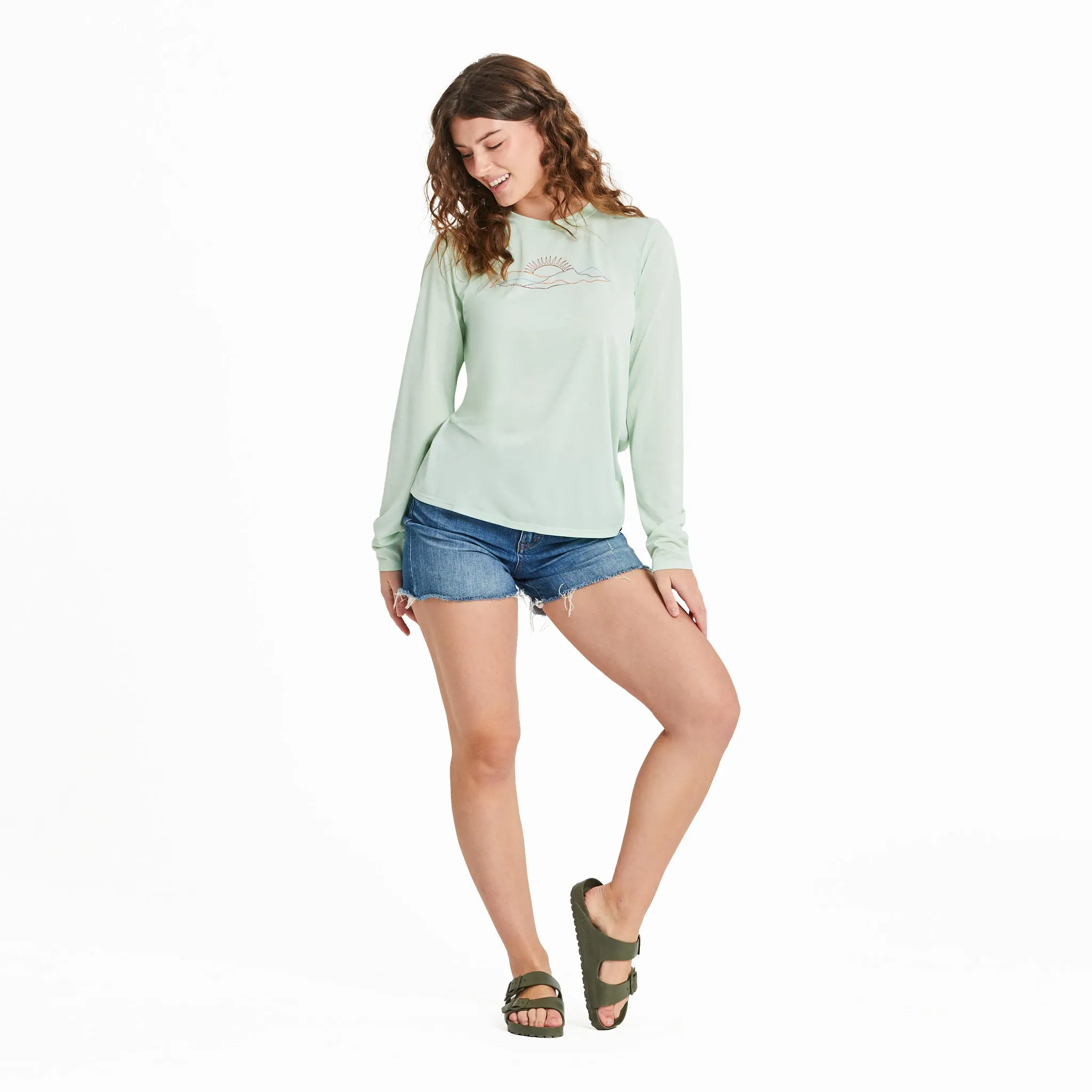 Women's Mountain Sun Scene Long Sleeve Sun Crusher Tee sold by Life is Good product image thumbnail 4