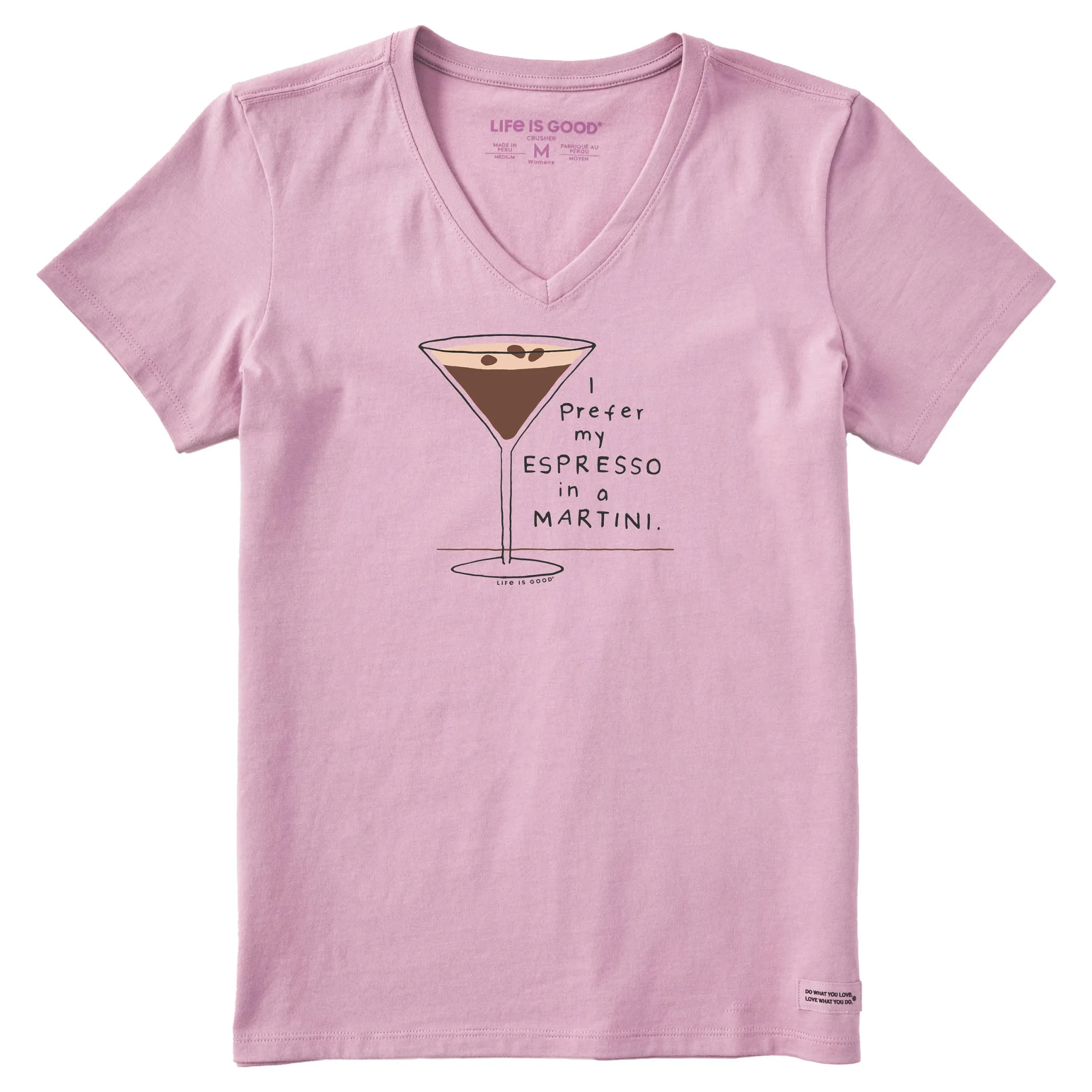 Women's Prefer my Espresso in a Martini Short Sleeve Crusher-LITE Vee sold by Life is Good