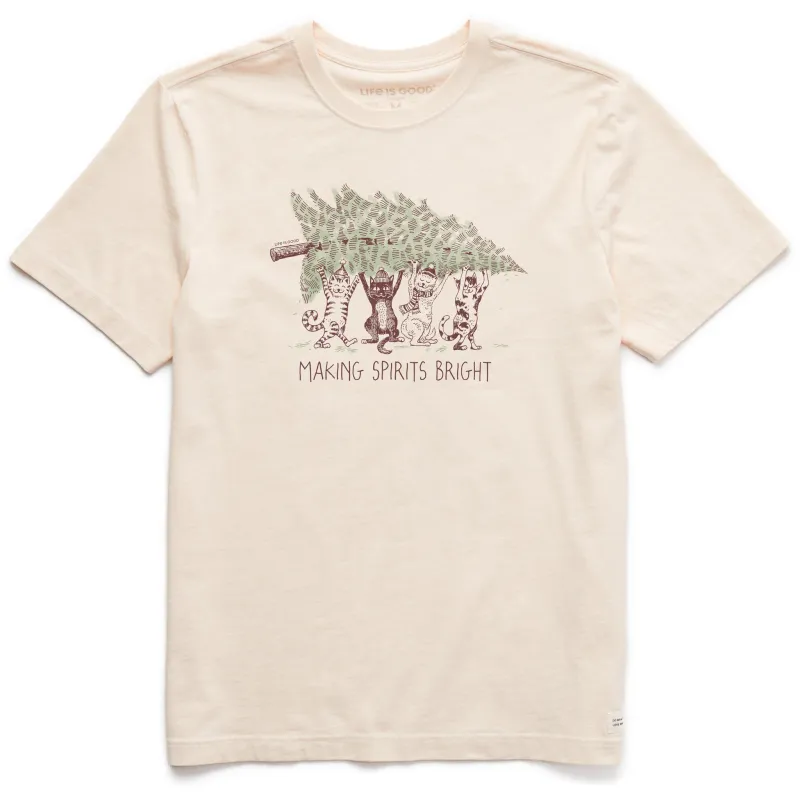 Men's Make Spirits Bright Cats Short Sleeve Crusher Tee made by Life is Good
