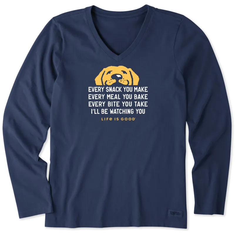 Women's I'll Be Watching You Long Sleeve Crusher Vee made by Life is Good