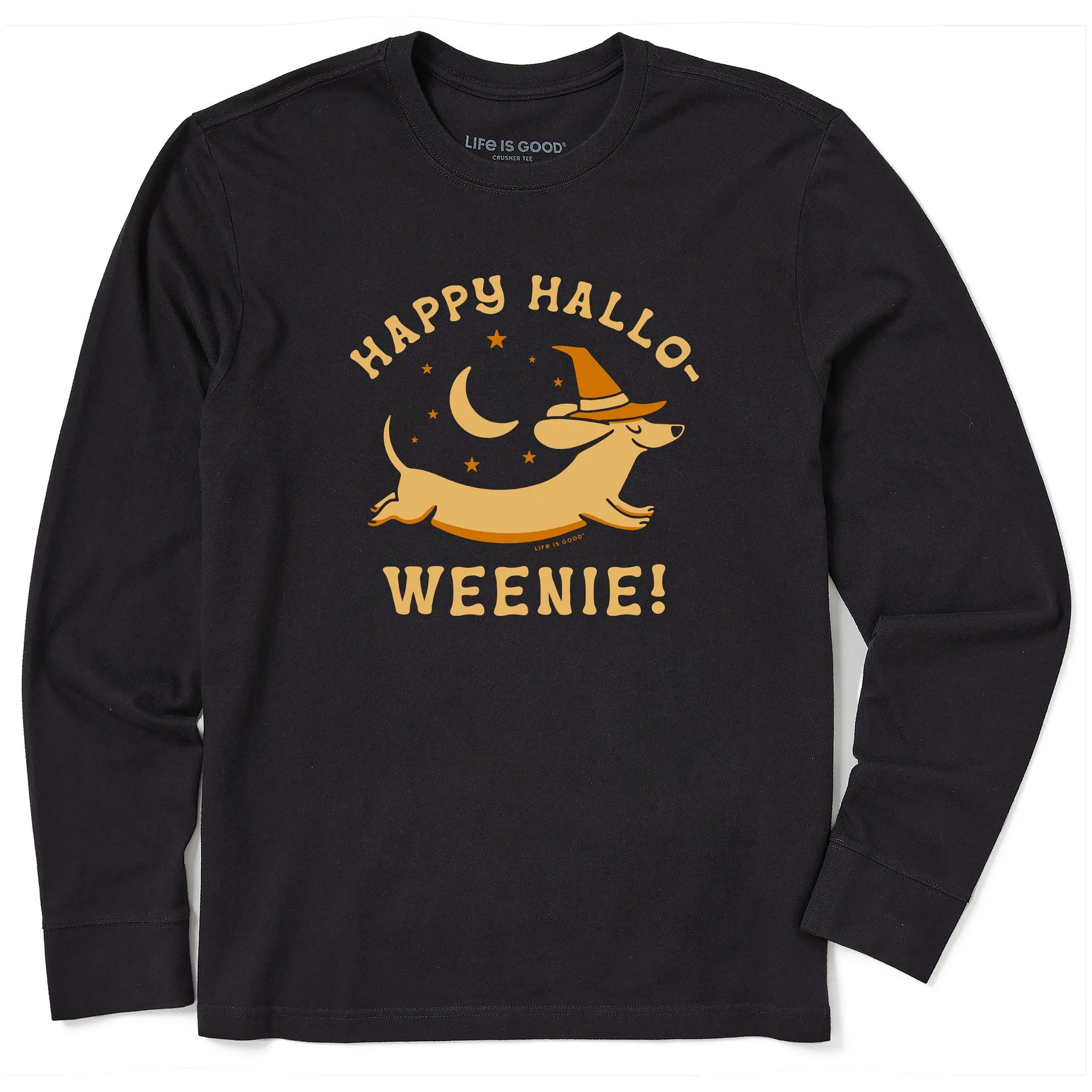 Men's Happy Hallo-Weenie Long Sleeve Crusher Tee sold by Life is Good