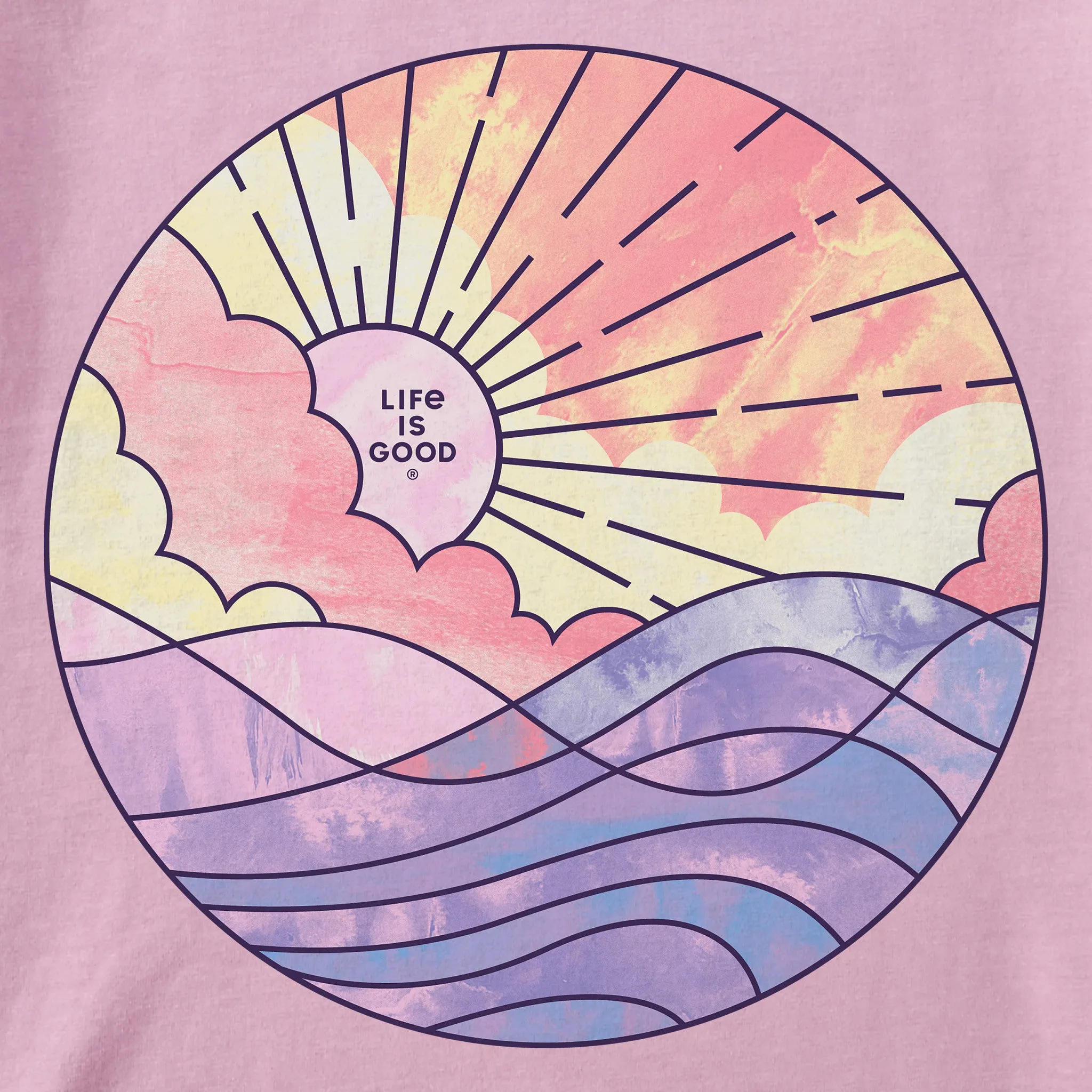Women's Ocean Watercolor Long Sleeve Crusher-LITE Hooded Tee sold by Life is Good product image thumbnail 2
