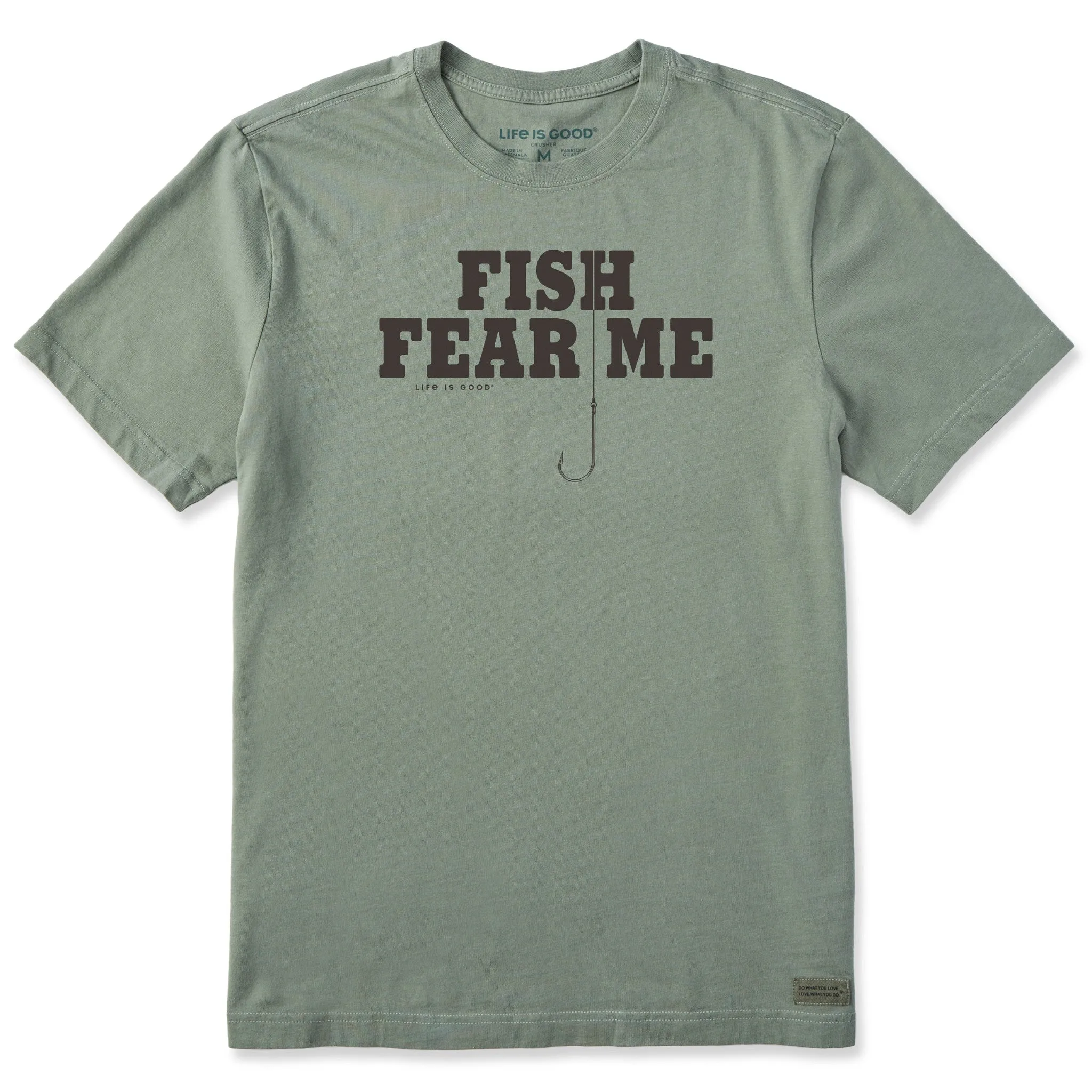 Men's Fish Fear Me Hook Short Sleeve Crusher Tee sold by Life is Good