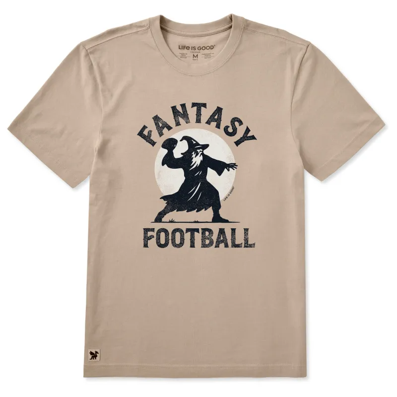 Men's Fantasy Football Wizard Silhouette Short Sleeve Crusher Tee made by Life is Good