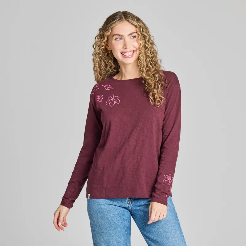 Women's Autumn Leaves Long Sleeve Slub Easy Fit Tee made by Life is Good