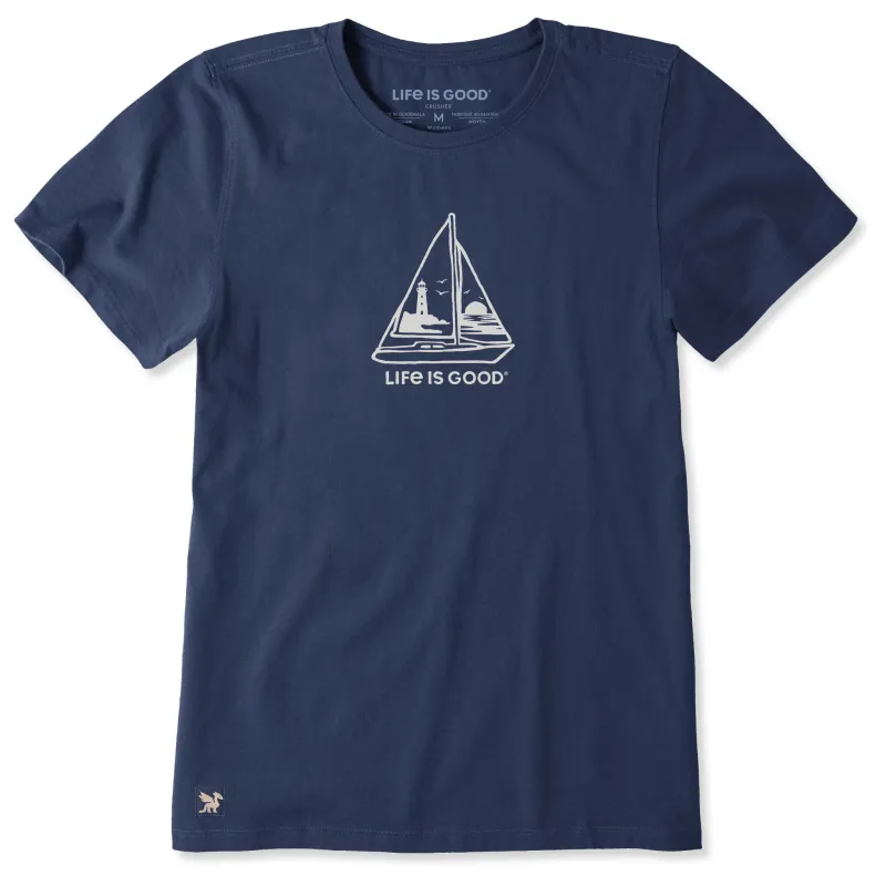 Women's Sailboat Lighthouse Short Sleeve Tee made by Life is Good