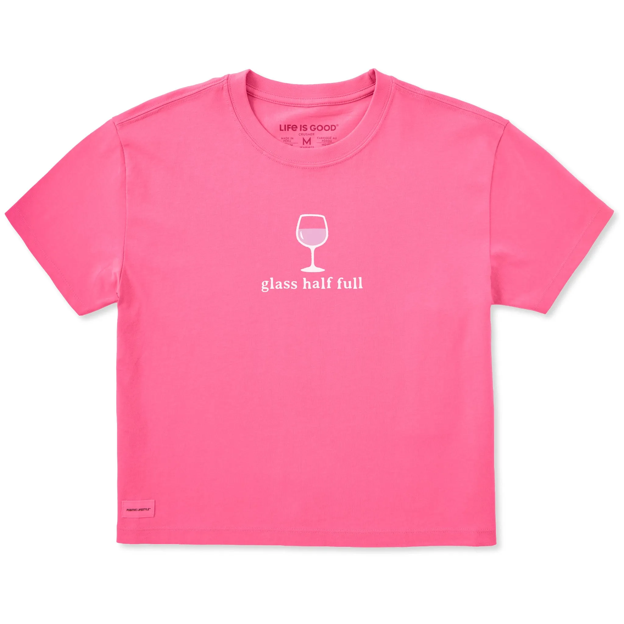 Women's Glass Half Full Short Sleeve Crusher Boxy Tee sold by Life is Good product image thumbnail 3