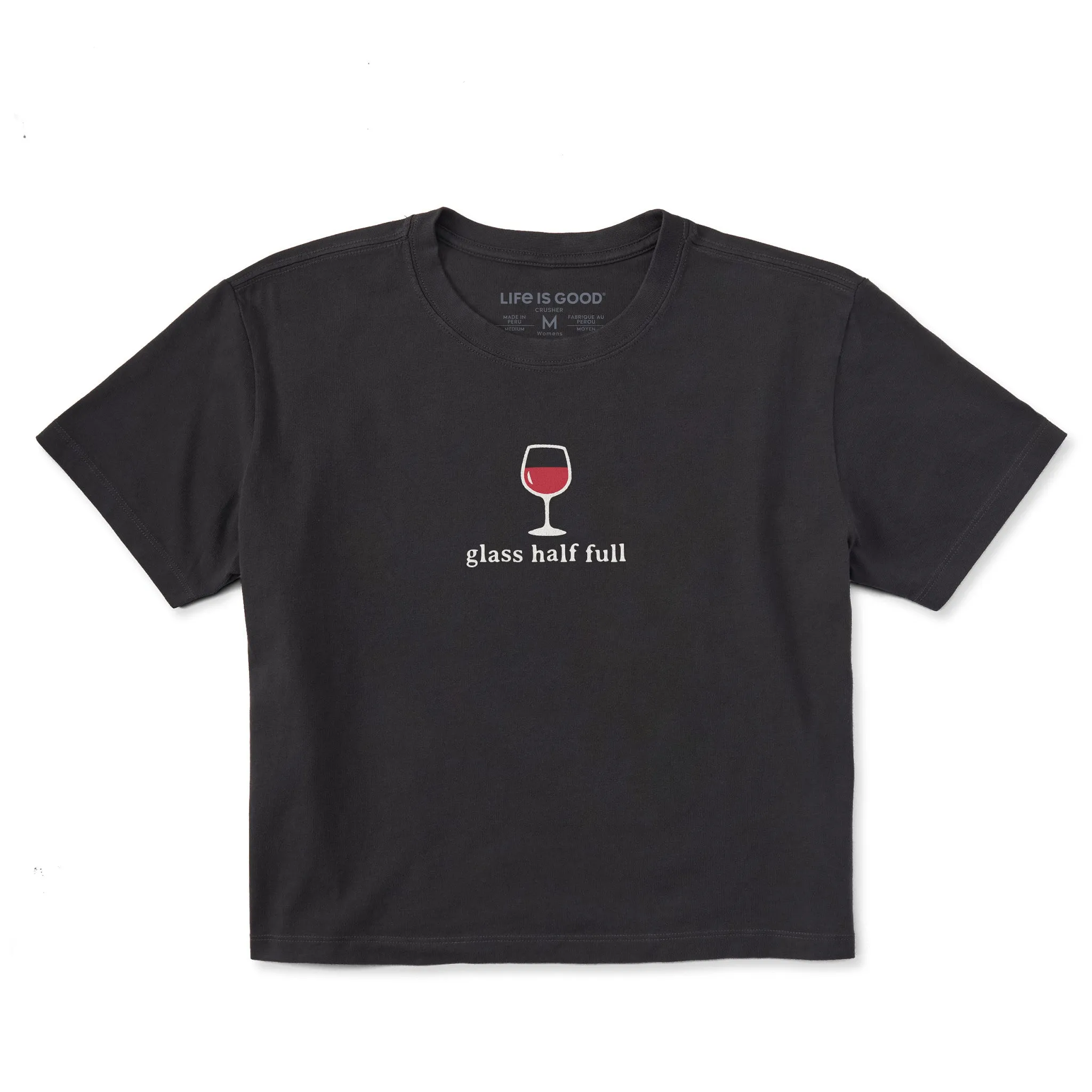 Women's Glass Half Full Short Sleeve Crusher Boxy Tee sold by Life is Good
