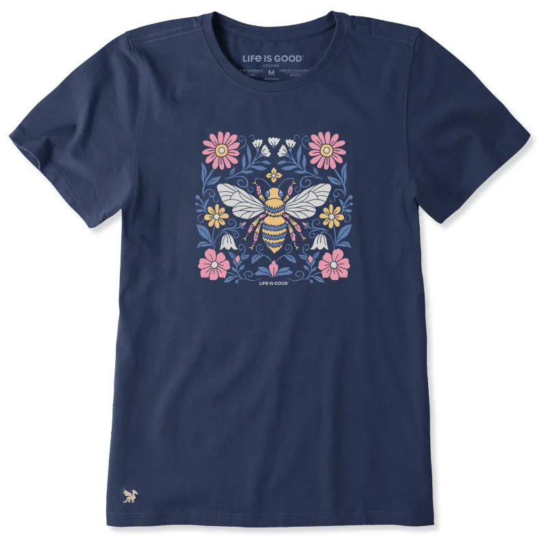 Women's Bee and Flowers Short Sleeve Tee made by Life is Good