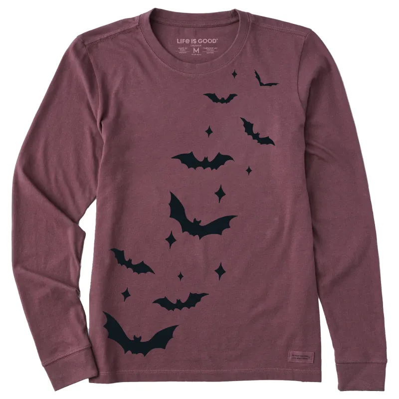 Women's Flying Bats Long Sleeve Crusher Tee made by Life is Good