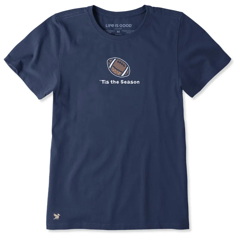 Women's Tis the Season Football Short Sleeve Crusher-LITE Tee made by Life is Good