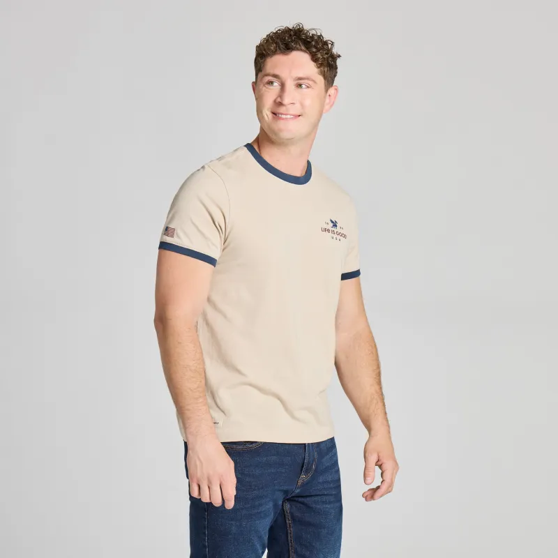 Men's USA Dragon Classic Crusher Ringer Tee made by Life is Good