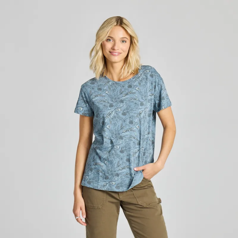 Women's Winter Chickadee Pattern Crusher-LITE Easy Tee made by Life is Good