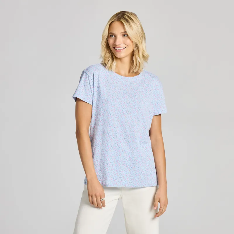 Women's Sweet Daisy Ditsy Pattern Crusher-LITE Easy Tee made by Life is Good