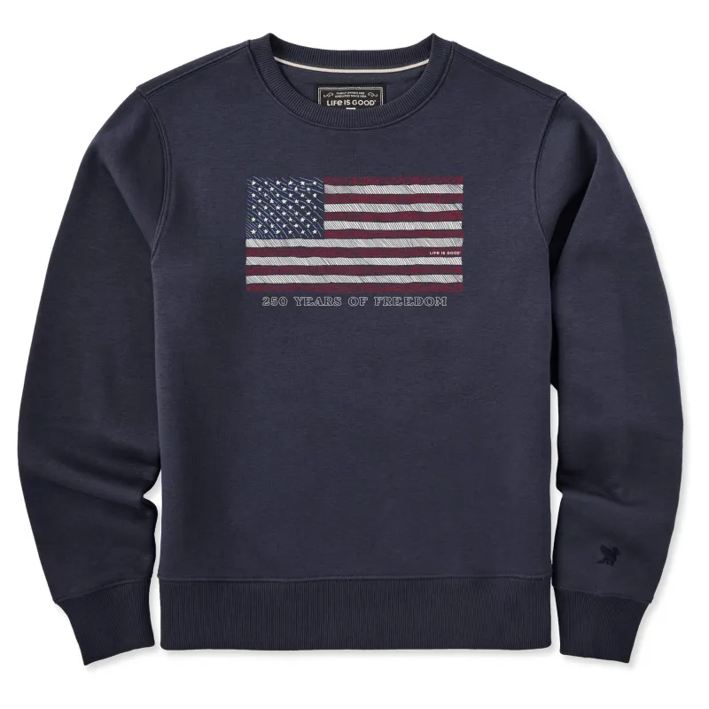 Women's 250 Years of Freedom Flag Good Vibes Crew made by Life is Good