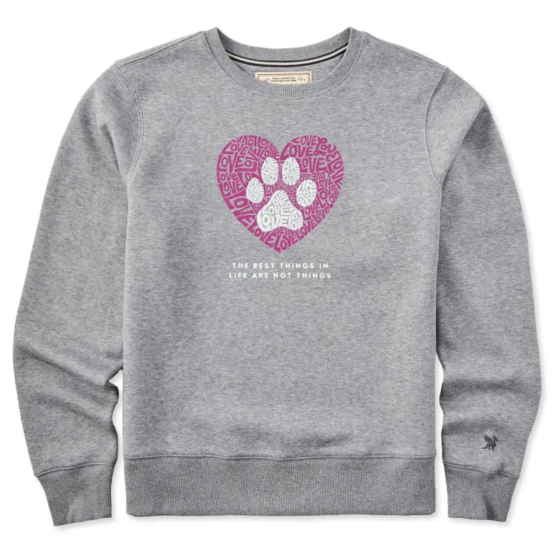 Women's Best Things Paw Heart Good Vibes Crew made by Life is Good