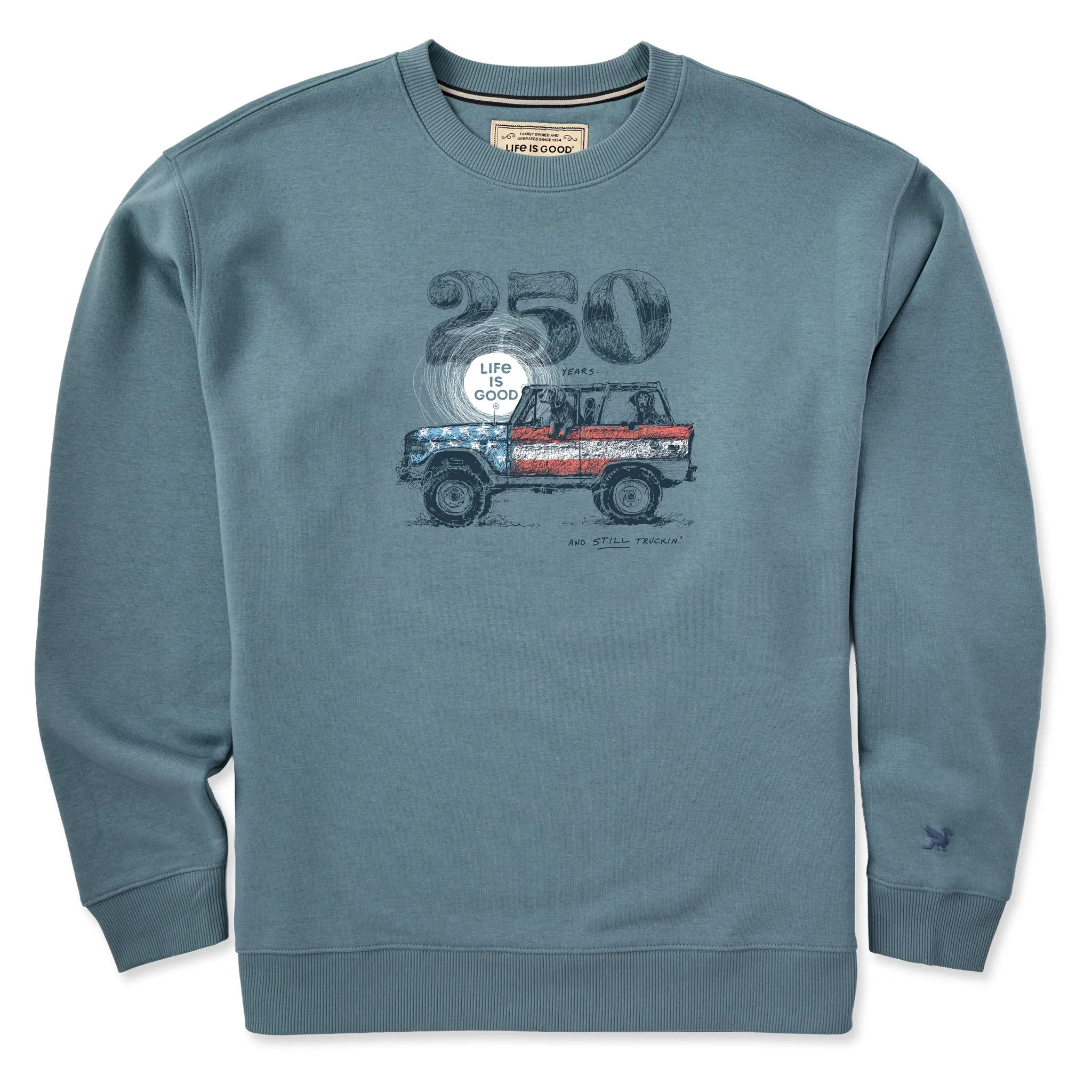 Men's 250 and Still Truckin Good Vibes Crew sold by Life is Good