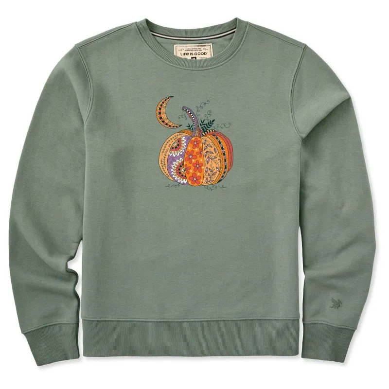 Women's Doodle Pumpkin Good Vibes Crew made by Life is Good