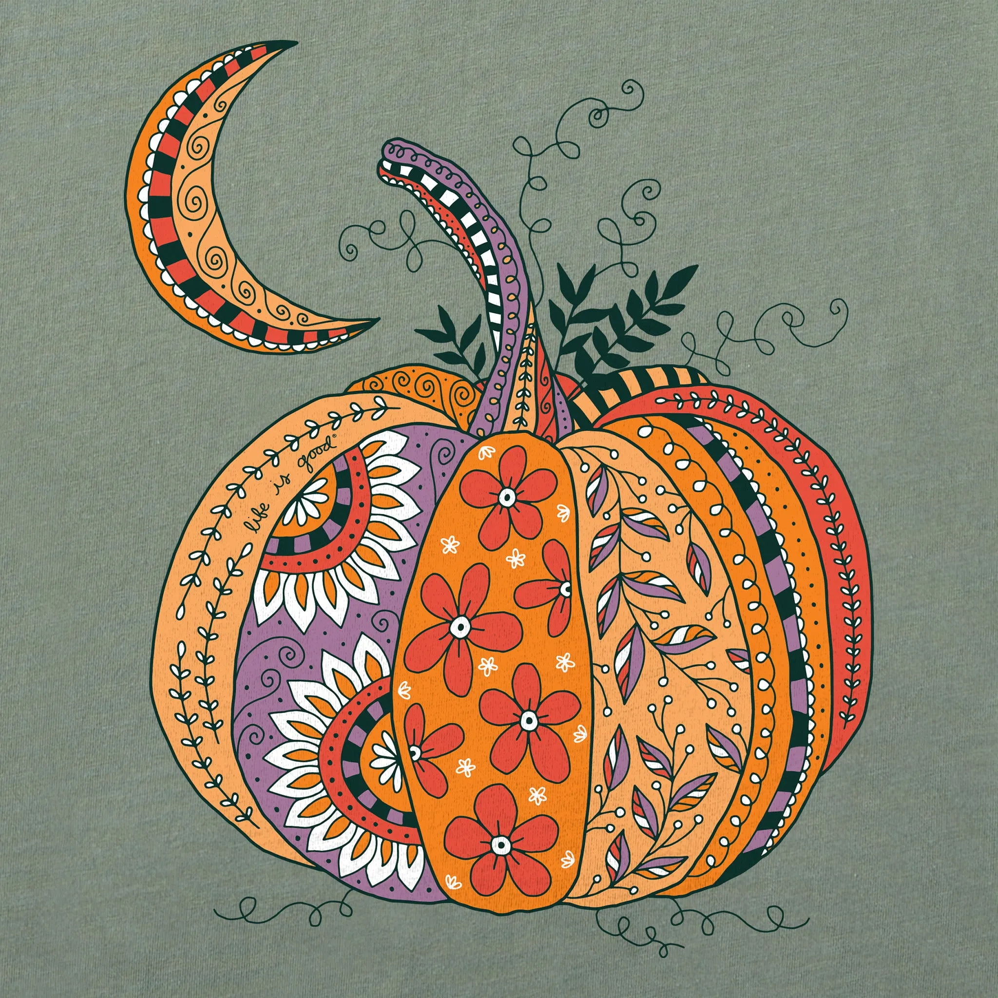 Women's Doodle Pumpkin Good Vibes Crew sold by Life is Good product image thumbnail 2