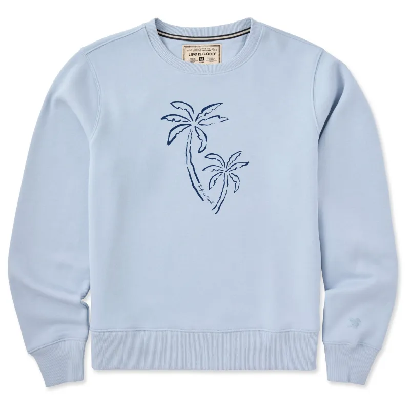 Women's Two Simple Palms Good Vibes Crew made by Life is Good