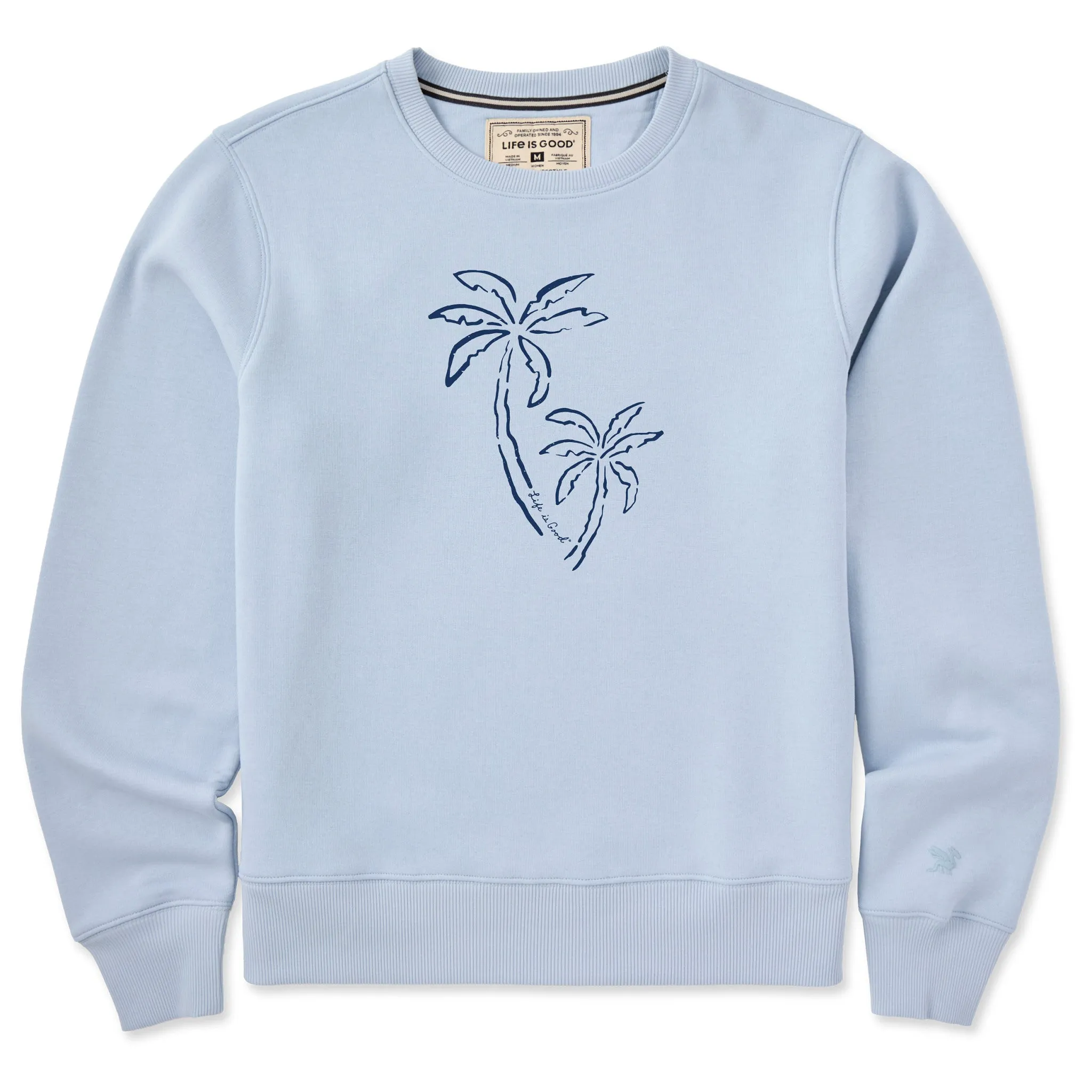 Women's Two Simple Palms Good Vibes Crew sold by Life is Good