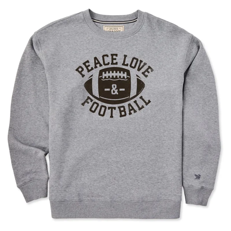 Men's Peace Love Football Good Vibes Crew made by Life is Good