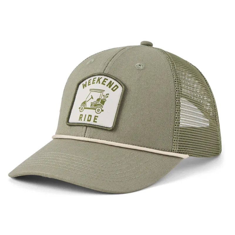 Adult Unisex Weekend Ride Patch Trucker Rope Hat made by Life is Good