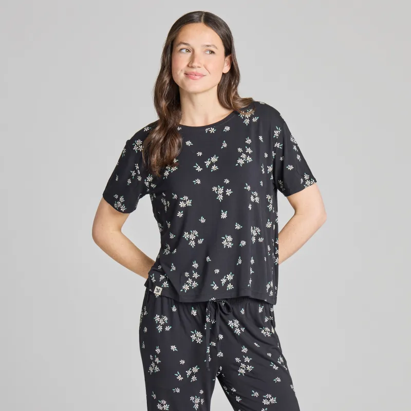 Women's Wild Daisy Pattern Lightweight Boxy Sleep Tee made by Life is Good