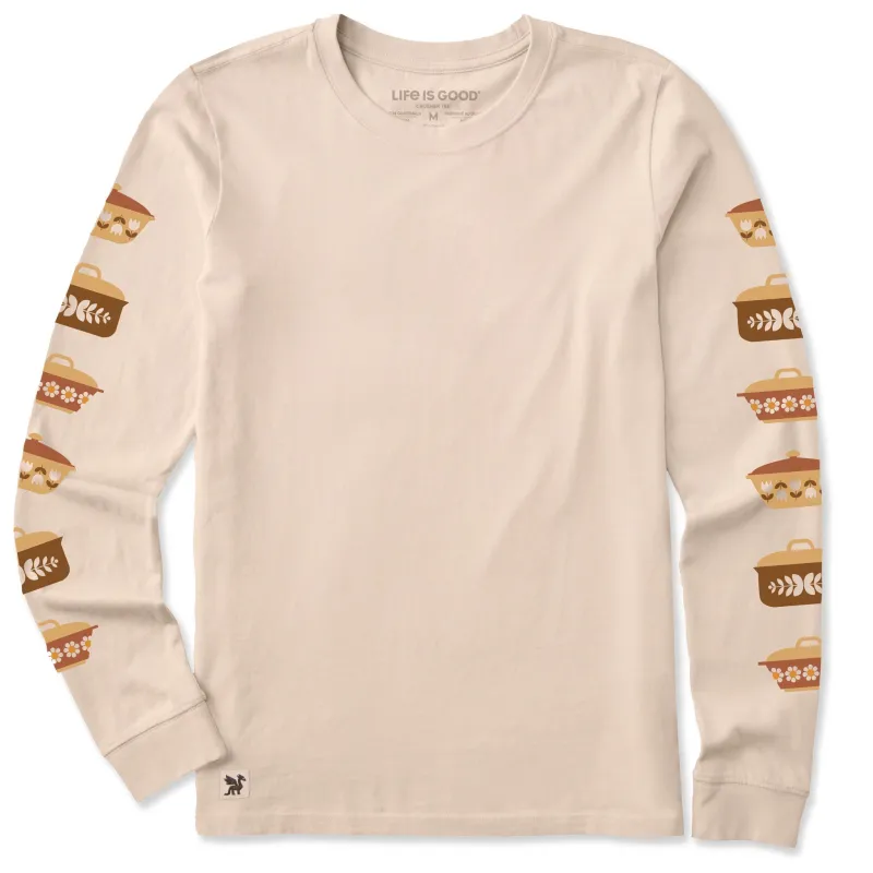 Women's Retro Casserole Dishes Long Sleeve Crusher Tee made by Life is Good
