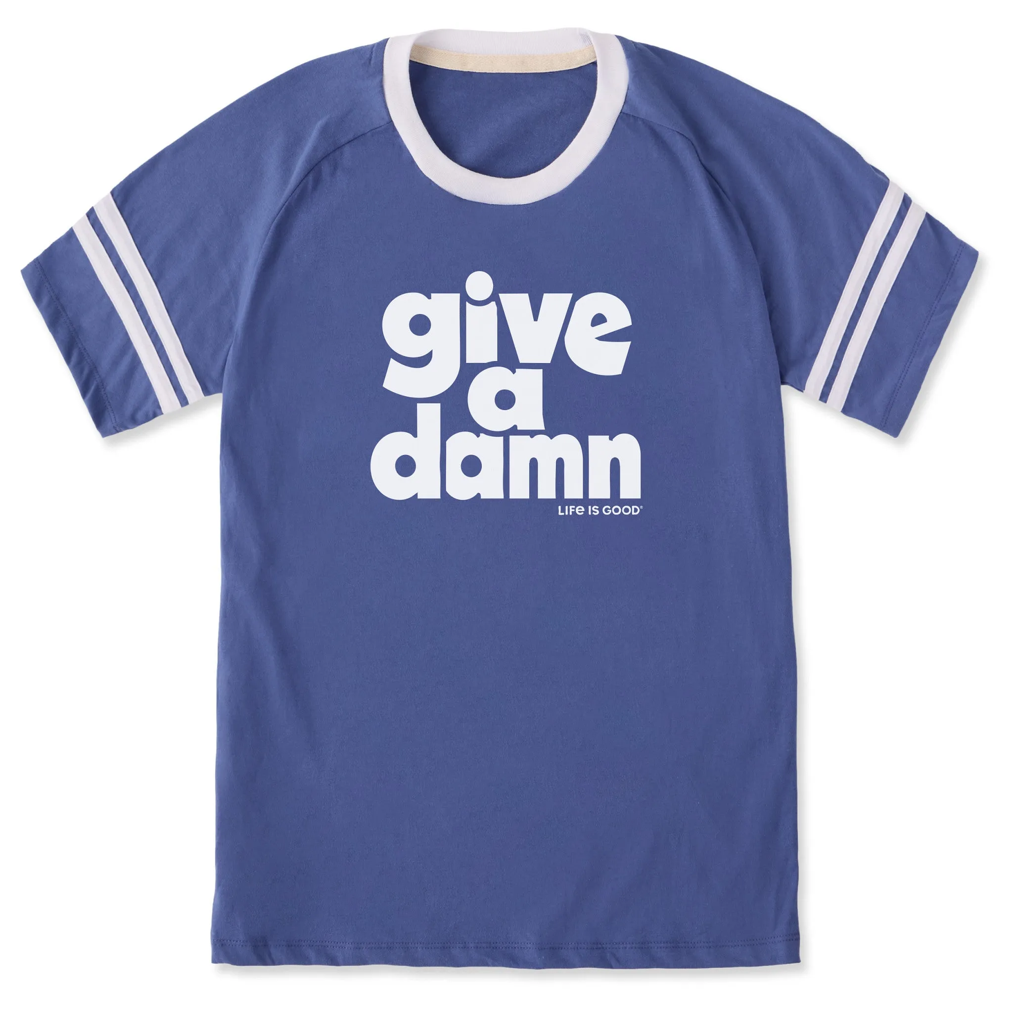 Unisex Give a Damn Stack Sleeve-Striped Tee sold by Life is Good product image thumbnail 3
