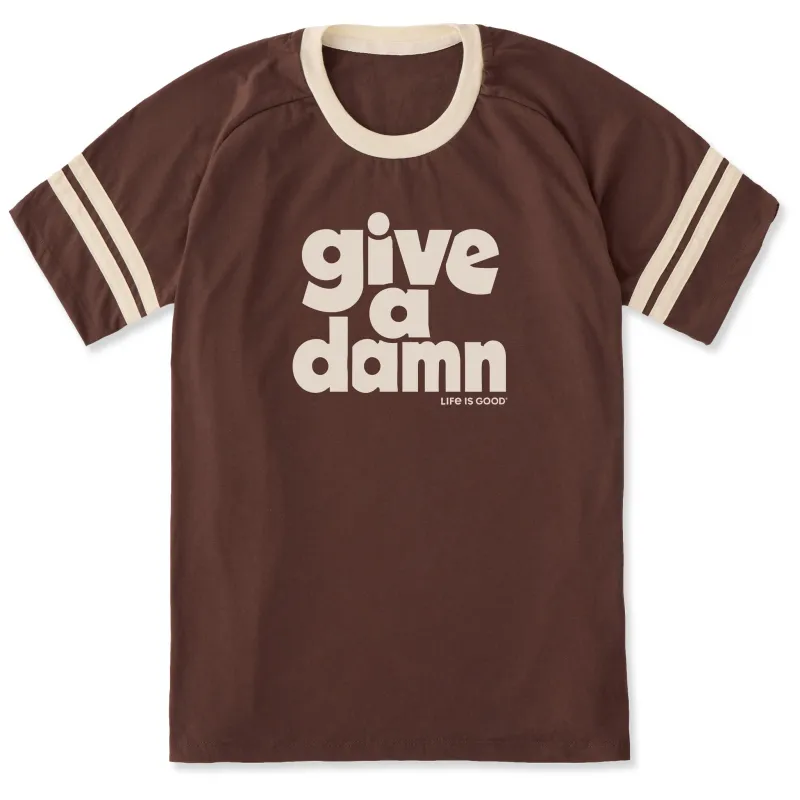 Unisex Give a Damn Stack Sleeve-Striped Tee made by Life is Good
