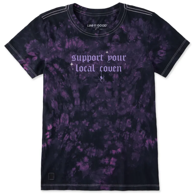 Women's Support Your Local Coven Short Sleeve Crusher Tie-Dye Tee made by Life is Good