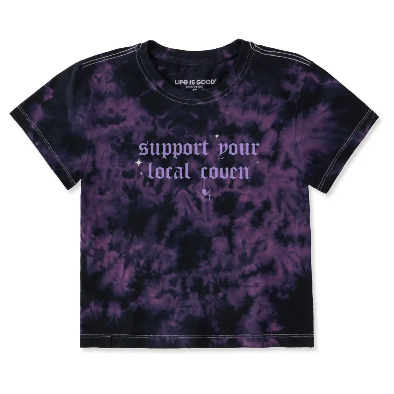 Women's Support Your Local Coven Crusher-LITE Shrunken Tie-Dye Tee made by Life is Good