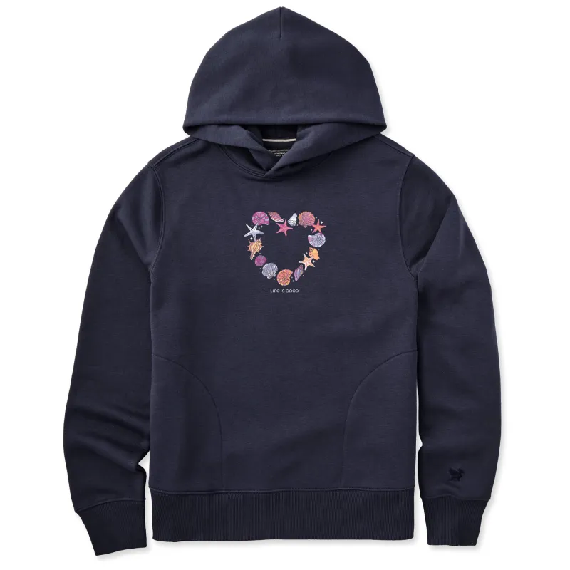 Women's Seashell Heart Good Vibes Hoodie made by Life is Good