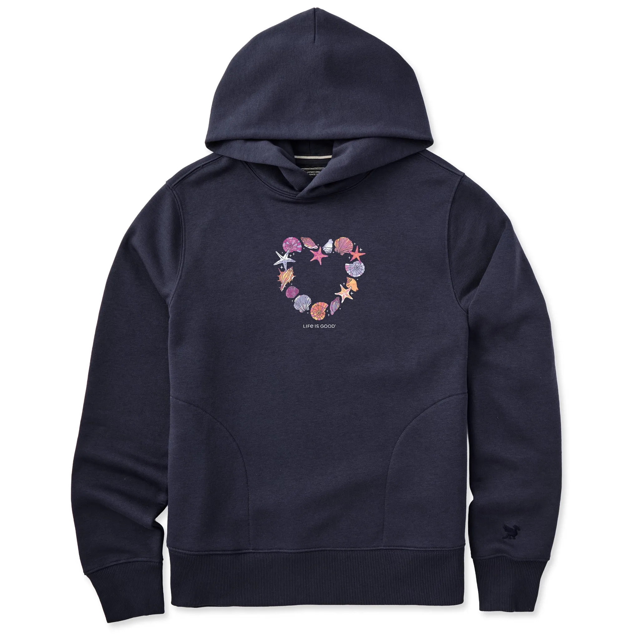 Women's Seashell Heart Good Vibes Hoodie sold by Life is Good