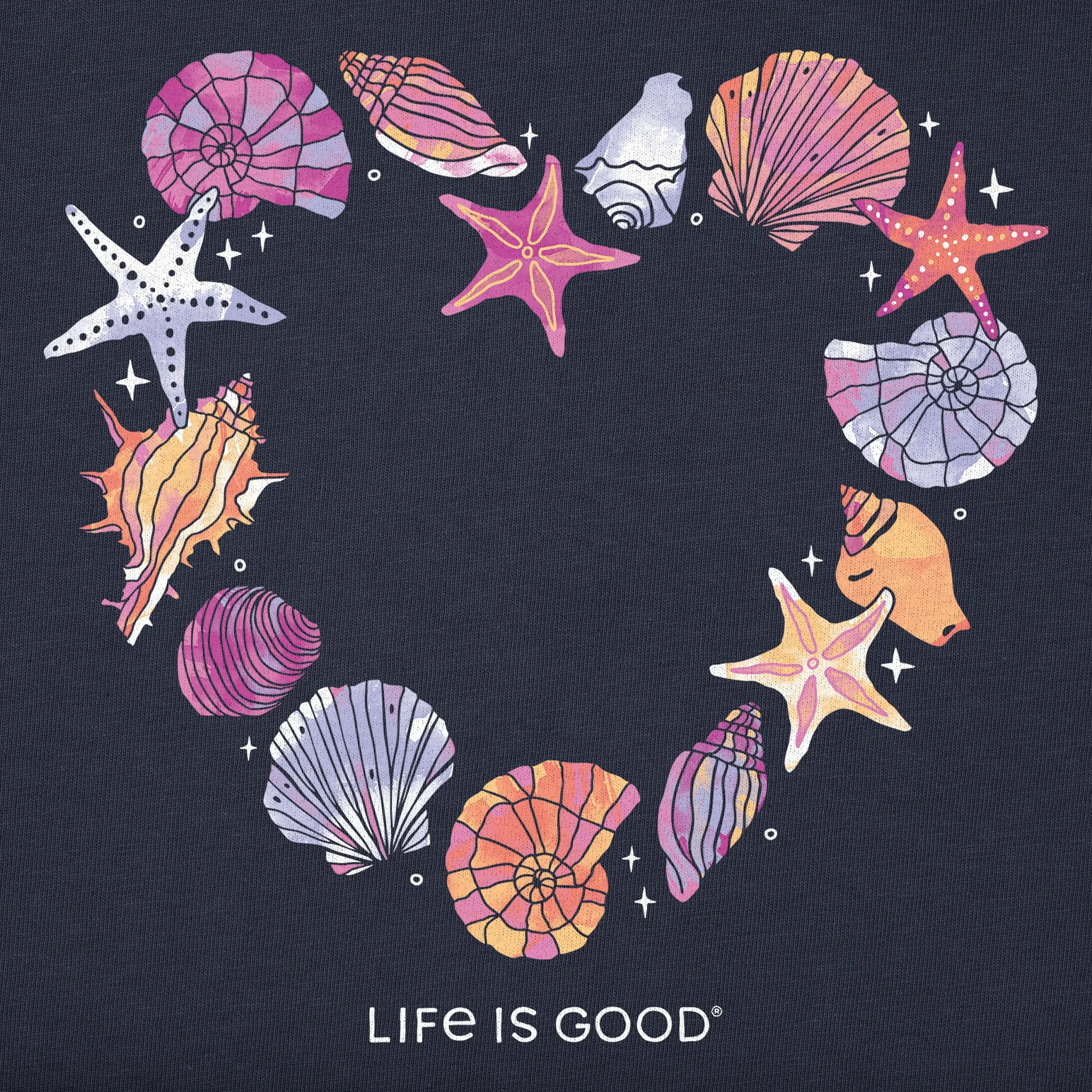 Women's Seashell Heart Good Vibes Hoodie sold by Life is Good product image thumbnail 2