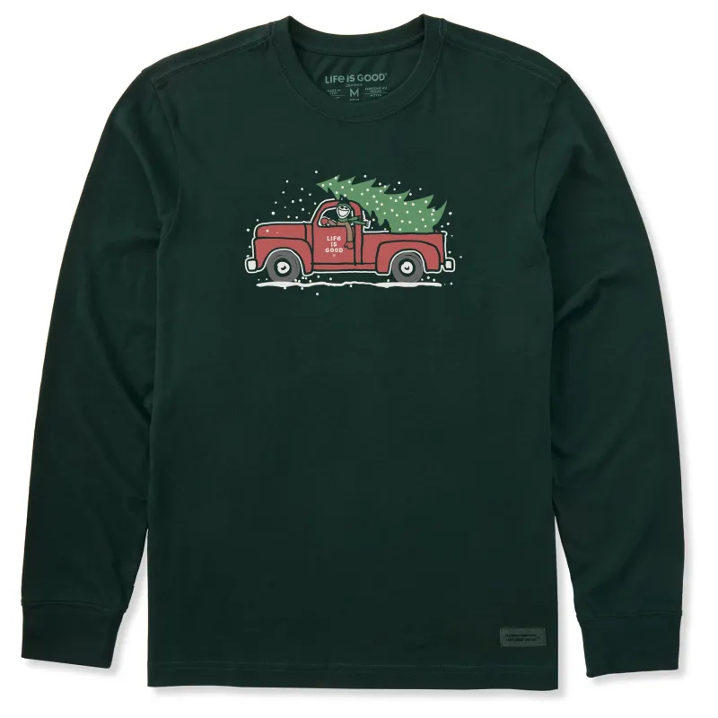 Men's Jake Christmas Truck Long Sleeve Crusher Tee made by Life is Good