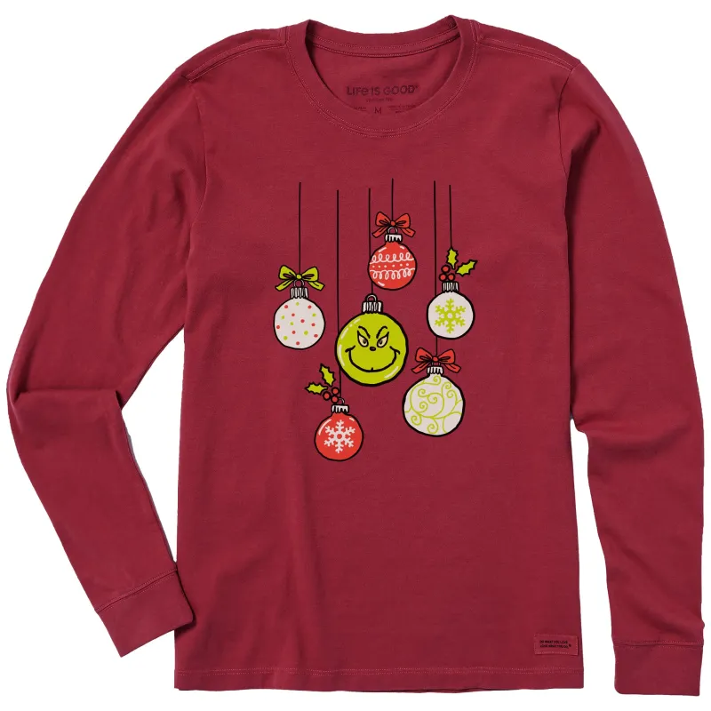 Women's Grinch Ornaments Long Sleeve Crusher Tee made by Life is Good
