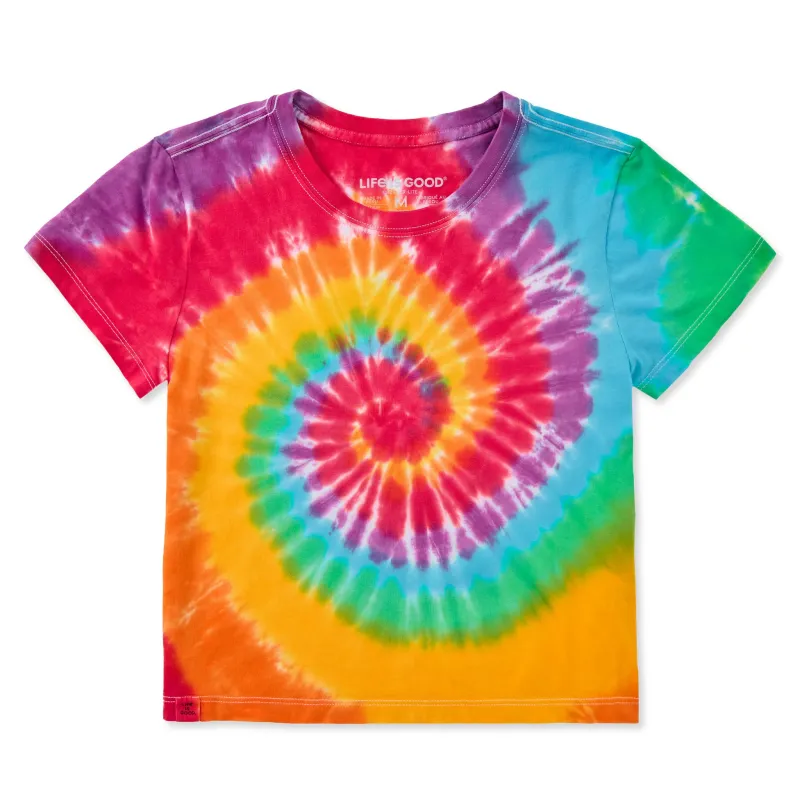 Women's Solid Crusher-LITE Shrunken Tie-Dye Tee made by Life is Good