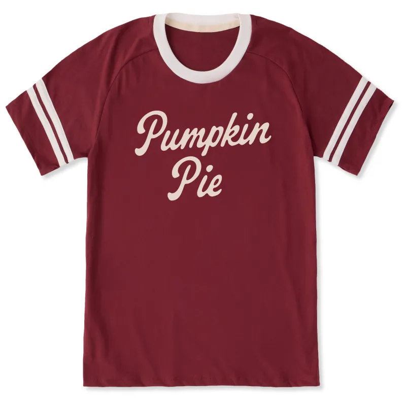 Unisex Pumpkin Pie Script Sleeve-Striped Tee made by Life is Good