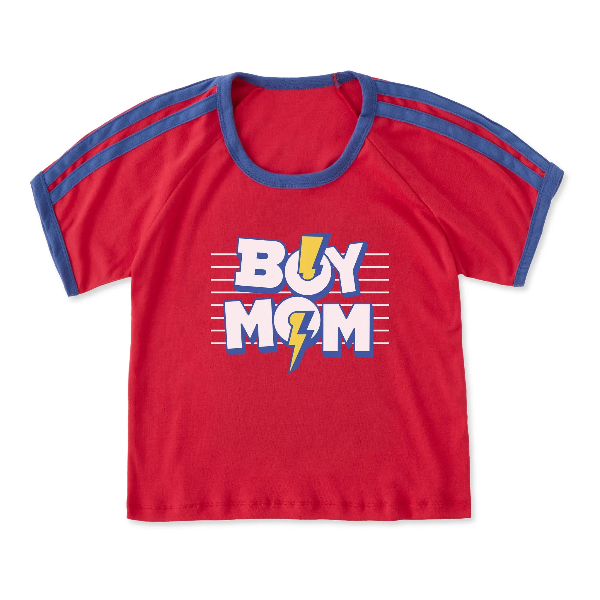 Women's Boy Mom Stack Shoulder-Striped Ringer Tee sold by Life is Good product image thumbnail 5