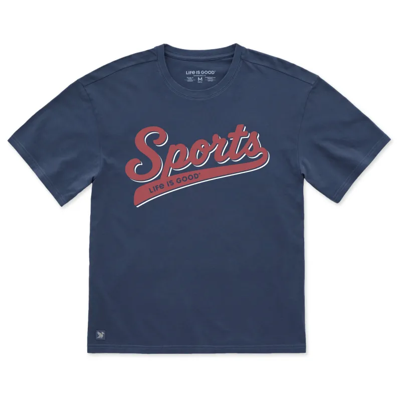 Men's Sports Script Short Sleeve Oversized Crusher Tee made by Life is Good